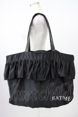 画像1: EAT ME / フリルトートバッグ  黒 T-26-04-04-037-LO-BG-SA-ZT