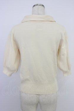 画像2: Fi.n.t / ボウタイ5分袖ニットプルオーバー  アイボリー T-26-04-04-004-CA-TO-SA-ZT