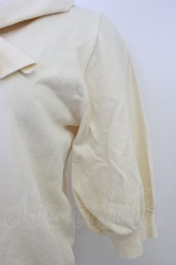 画像3: Fi.n.t / ボウタイ5分袖ニットプルオーバー  アイボリー T-26-04-04-004-CA-TO-SA-ZT