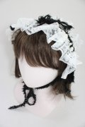 MARBLE / フリンジリボンレースヘッドドレス  白ｘ黒 T-26-04-04-040-GO-AC-SA-ZT