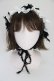 画像2: MARBLE / フリンジリボンレースヘッドドレス  白ｘ黒 T-26-04-04-040-GO-AC-SA-ZT (2)
