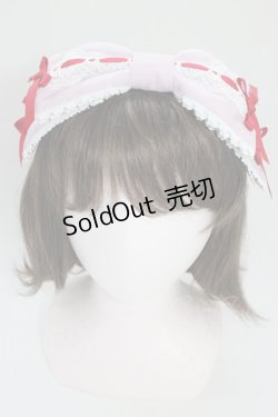 画像2: Chalmiere / 梯子レースリボン型ヘッドドレス  ピンクＸ赤 T-26-04-04-042-0-AC-SA-ZT