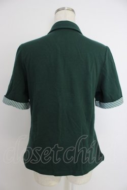 画像2: F i.n.t / キャンディストライプタイポロシャツ  グリーン T-26-04-04-007-CA-TO-SA-ZT