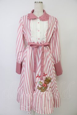 画像1: CHIP CLIP / AIスソクマストライプワンピース 2L ピンク T-26-04-04-010-PU-OP-SA-ZT