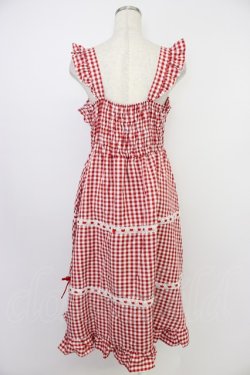 画像2: Cherirulu Chocola / ギンガムチェックジャンパースカート L 赤ｘ白チェック T-26-04-04-011-GO-OP-SA-ZT