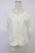 F i.n.t / コットンレース使いノーカラーブラウス  白 T-26-04-04-002-0-BL-SA-ZT