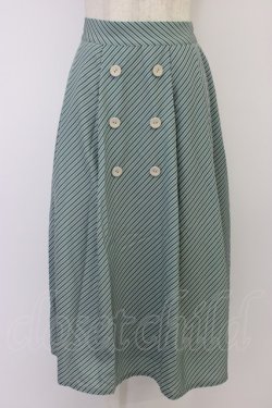 画像1: Fi.n.t / キャンディストライプダブル釦スカート  ミント T-26-04-04-016-CA-SK-SA-ZT