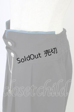 画像3: axes femme / チェーン付き配色使いスカート  黒Ｘ青 T-26-04-04-017-AX-SK-SA-ZT