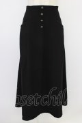 axes femme / 連ボタンフレアスカート  黒 T-26-04-04-018-AX-SK-SA-ZT