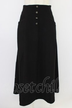 画像1: axes femme / 連ボタンフレアスカート  黒 T-26-04-04-018-AX-SK-SA-ZT