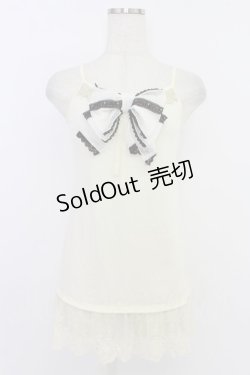 画像1: axes femme / Bigリボンロングキャミ M キナリ T-26-04-10-001-AX-TO-SA-ZT