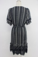 画像2: axes femme / レースストライプ柄ワンピース M ネイビー T-26-04-10-022-AX-TO-SA-ZT665 (2)