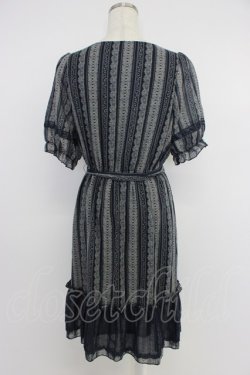 画像2: axes femme / レースストライプ柄ワンピース M ネイビー T-26-04-10-022-AX-TO-SA-ZT