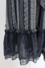 画像4: axes femme / レースストライプ柄ワンピース M ネイビー T-26-04-10-022-AX-TO-SA-ZT665 (4)