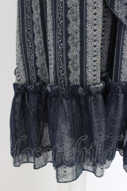 画像4: axes femme / レースストライプ柄ワンピース M ネイビー T-26-04-10-022-AX-TO-SA-ZT