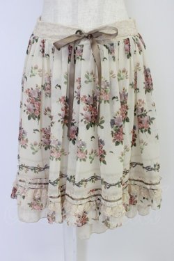 画像1: axes femme / 転写風ローズブーケスカート M キナリ T-26-04-10-025-AX-SK-SA-ZT