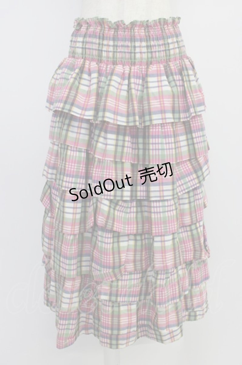 画像1: Jane Marple Dans Le Salon / チェック段々スカート  ピンクチェック T-26-04-10-028-JM-SK-SA-ZT (1)