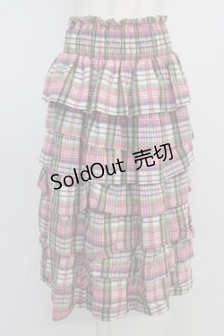 画像1: Jane Marple Dans Le Salon / チェック段々スカート  ピンクチェック T-26-04-10-028-JM-SK-SA-ZT