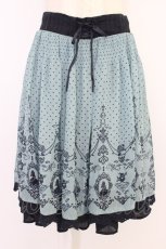 画像1: axes femme / アリス柄スカート  サックスＸネイビー T-26-04-10-029-AX-SK-SA-ZT665 (1)