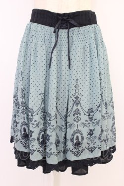 画像1: axes femme / アリス柄スカート  サックスＸネイビー T-26-04-10-029-AX-SK-SA-ZT