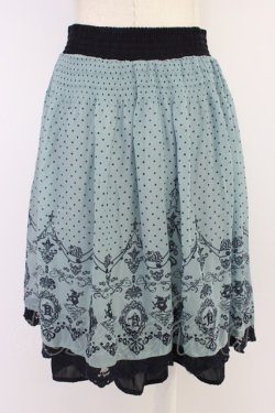 画像2: axes femme / アリス柄スカート  サックスＸネイビー T-26-04-10-029-AX-SK-SA-ZT