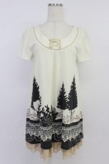 画像1: axes femme / アリスモチーフTシャツチュニック  アイボリーＸ黒 T-26-04-10-004-AX-OP-SA-ZT (1)