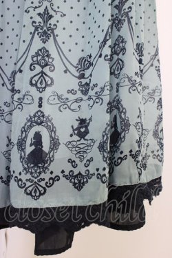 画像4: axes femme / アリス柄スカート  サックスＸネイビー T-26-04-10-029-AX-SK-SA-ZT