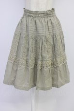 画像1: Jane Marple / レースピンタックスカート  カーキ T-26-04-10-031-JM-SK-SA-ZT665 (1)