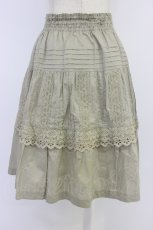 画像2: Jane Marple / レースピンタックスカート  カーキ T-26-04-10-031-JM-SK-SA-ZT665 (2)
