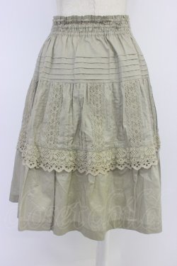画像2: Jane Marple / レースピンタックスカート  カーキ T-26-04-10-031-JM-SK-SA-ZT