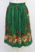 Jane Marple / フラワーラインスカート  グリーン T-26-04-10-033-JM-SK-SA-ZT