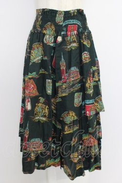 画像1: Jane Marple Dans Le Salon / 総柄スカート  黒 T-26-04-10-034-JM-SK-SA-ZT