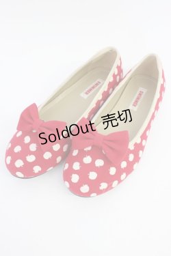 画像1: SWIMMER / りんご柄シューズ M 赤Ｘ白 T-26-04-10-038-EL-SH-SA-ZT