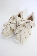 axes femme / レース使いダッドスニーカー M ベージュ T-26-04-10-040-AX-SH-SA-ZT