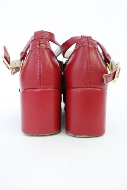 画像2: Amavel / ファーぽんリボン付クロスパンプス  エンジ T-26-04-10-042-CA-SH-SA-ZT