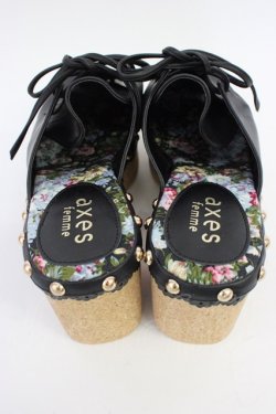 画像4: axes femme / スカラップサボサンダル L ブラック T-26-04-10-043-AX-SH-SA-ZT