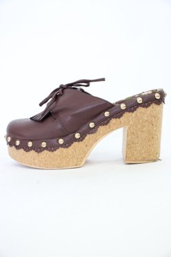 画像3: axes femme / スカラップサボサンダル L ブラウン T-26-04-10-044-AX-SH-SA-ZT