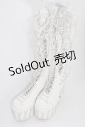 CLUB EXX / 編み上げブーツ 約24CM(外側採寸) 白 T-26-04-10-045-PU-SH-SA-ZT