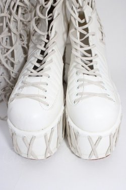 画像4: CLUB EXX / 編み上げブーツ 約24CM(外側採寸) 白 T-26-04-10-045-PU-SH-SA-ZT