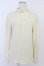 画像1: axes femme / ハイネックパールヨークカットソー M キナリ T-26-04-10-006-AX-TO-SA-ZT664 (1)