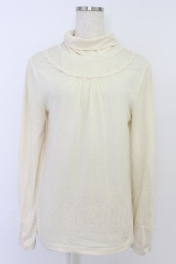 画像1: axes femme / ハイネックパールヨークカットソー M キナリ T-26-04-10-006-AX-TO-SA-ZT