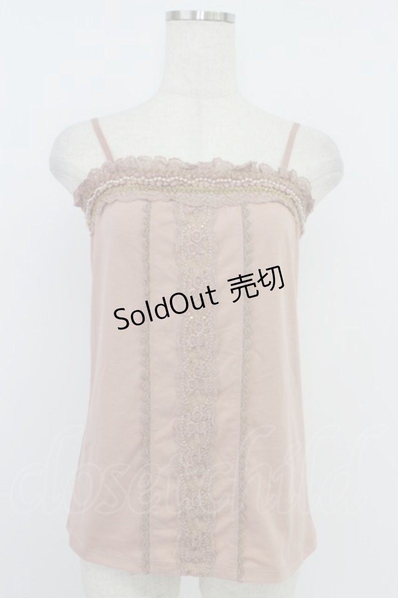画像1: axes femme / パール&ブレードキャミソール M ピンク T-26-04-10-007-AX-TO-SA-ZT664 (1)
