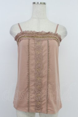 画像1: axes femme / パール&ブレードキャミソール M ピンク T-26-04-10-007-AX-TO-SA-ZT