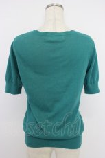 画像2: Jane Marple / ドットリボン半袖カーディガン  グリーン T-26-04-10-010-JM-TO-SA-ZT664 (2)