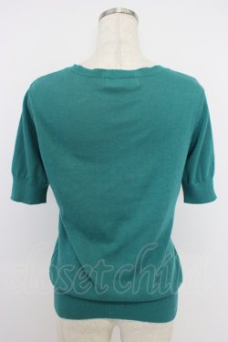 画像2: Jane Marple / ドットリボン半袖カーディガン  グリーン T-26-04-10-010-JM-TO-SA-ZT