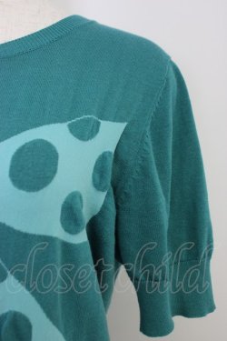 画像3: Jane Marple / ドットリボン半袖カーディガン  グリーン T-26-04-10-010-JM-TO-SA-ZT