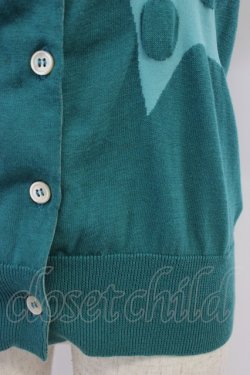 画像4: Jane Marple / ドットリボン半袖カーディガン  グリーン T-26-04-10-010-JM-TO-SA-ZT