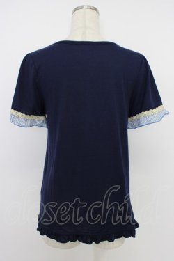 画像2: axes femme / ストライプレースUPプルオーバー M ネイビー T-26-04-10-011-AX-TO-SA-ZT