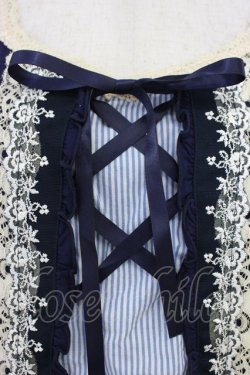 画像3: axes femme / ストライプレースUPプルオーバー M ネイビー T-26-04-10-011-AX-TO-SA-ZT