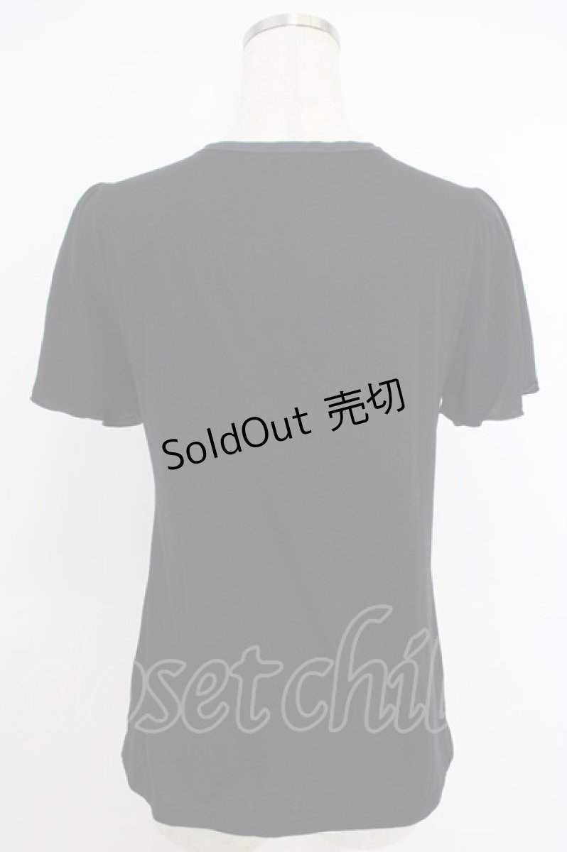 画像2: axes femme / 刺繍&レース半袖プルオーバー M ブラック T-26-04-10-012-AX-TO-SA-ZT (2)